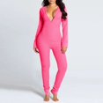 thumbnail image 3 of Mono de lencería con solapa en el trasero para mujer, pijama ajustado con botones en la espalda, ropa de dormir para adultos, 3 of 4