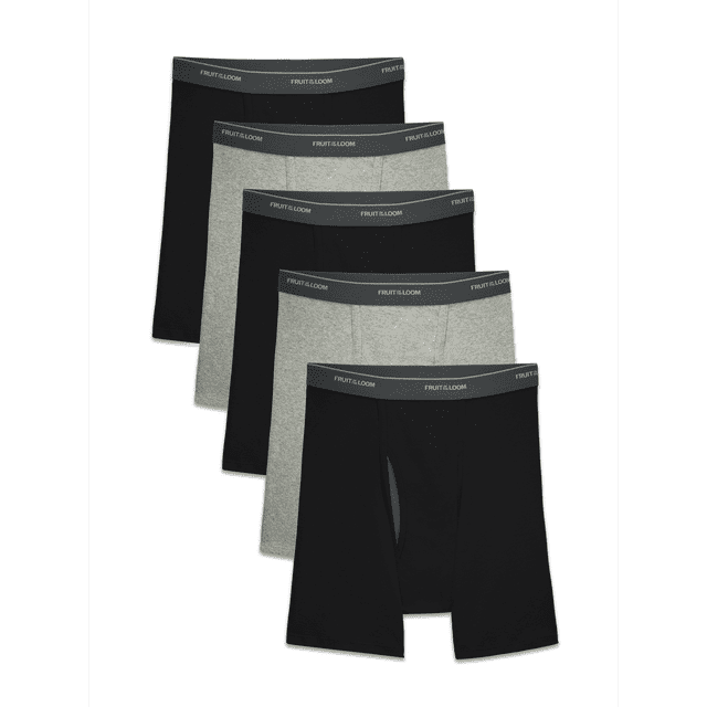 Fruit Of The Loom Boxeur-Brief Coolzone pour Hommes, Lot de 5, TG, Noir/gris
