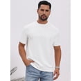 thumbnail image 4 of DARING DIVA Men's Jacquard Texture Crew Neck Short Sleeve Knitted T-Shirt XL White, 4 of 7