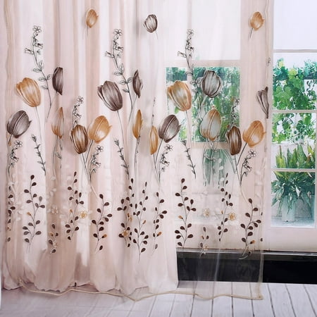 Peahefy Tulle Curtain, Sheer Curtain, Tulle Curtain, For Bedroom