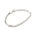 thumbnail image 1 of Pulsera Esclava Figaro 3x1 4mm Unisex 18cm Plata .925 Ametrinaa, 1 of 5