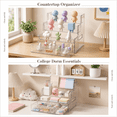 thumbnail image 6 of Makeup Organizer for Vanity with Drawer, 3-Tier Perfume & Skincare Display Stand, Countertop Storage for Nail Polish, Spices, Figures & Beauty Essentials, Clear, 6 of 9