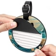 thumbnail image 2 of Sea Lion 2pcs PU Leather Round Bag Tags with Privacy Cover and Name ID Tag - Suitcase Tags for Travel Luggage, Handbags, Backpacks, School Bags, 2 of 6
