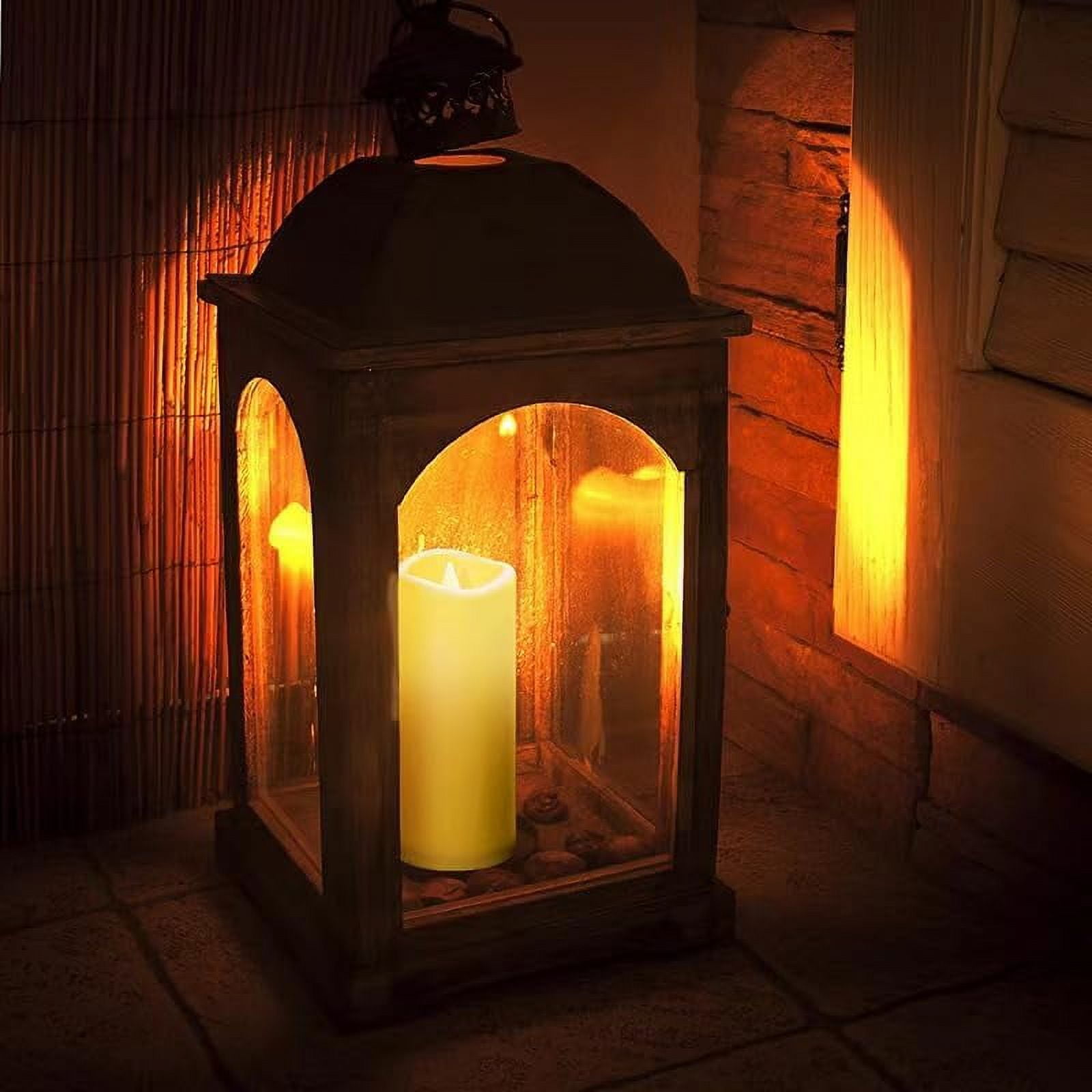 12 Pack Outdoor Plastic flameless Candles with Remote Control and Timer, LED Flickering Battery Operated Electric Pillar Candles,for Camping, Weddings, Home Decoration