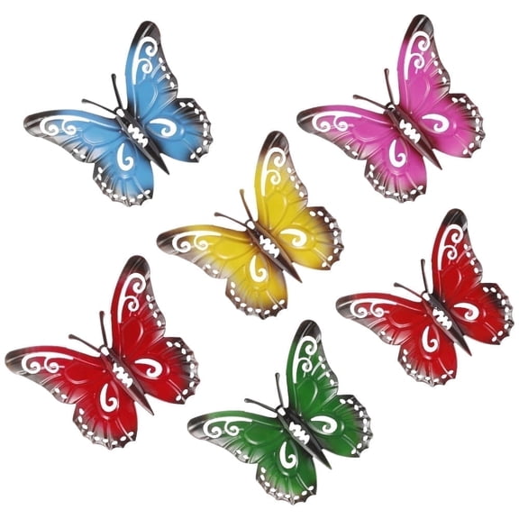 Hvxrjkn 6 Pcs Metal Butterfly Decor for Indoor Home Walls Fences Yard Sheds Weather-Resistant Decorative Butterfly Art
