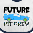 thumbnail image 4 of Inktastic Future Pit Crew Blue Race Car Boys or Girls Baby Bib, 4 of 4