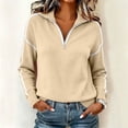 thumbnail image 3 of Gytharion Women's Half Zip Pullover Sweaters Plus Size Soild Color Lapel Long Sleeve Knit Sweaters Business Work Casual Blouses, 3 of 8