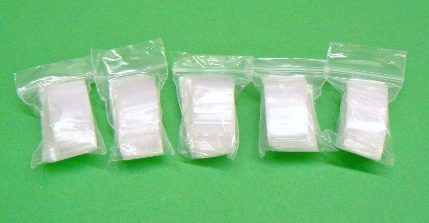 500 Quantity 5x8 Zip Lock White Block 4mil Reclosable Poly Bags 5" x 8"
