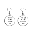thumbnail image 1 of Awesome Dad Father's Festival Quote Ear Dangle Silver Drop Earring Jewelry Woman, 1 of 3