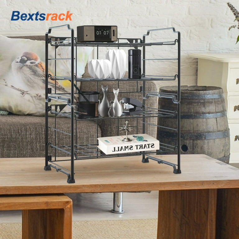 Bextsrack 2-Layers Adjustable Length Dish Rack for Storage Kitchen
