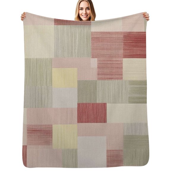 Abstract textured geometric pattern Flannel Blanket Warm Soft Bedding Throws Winter Camping Chair Sofa Bed