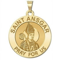 Saint Ansgar Medal -  - 2/3 Inch Size of Dime, Solid 14K Yellow Gold