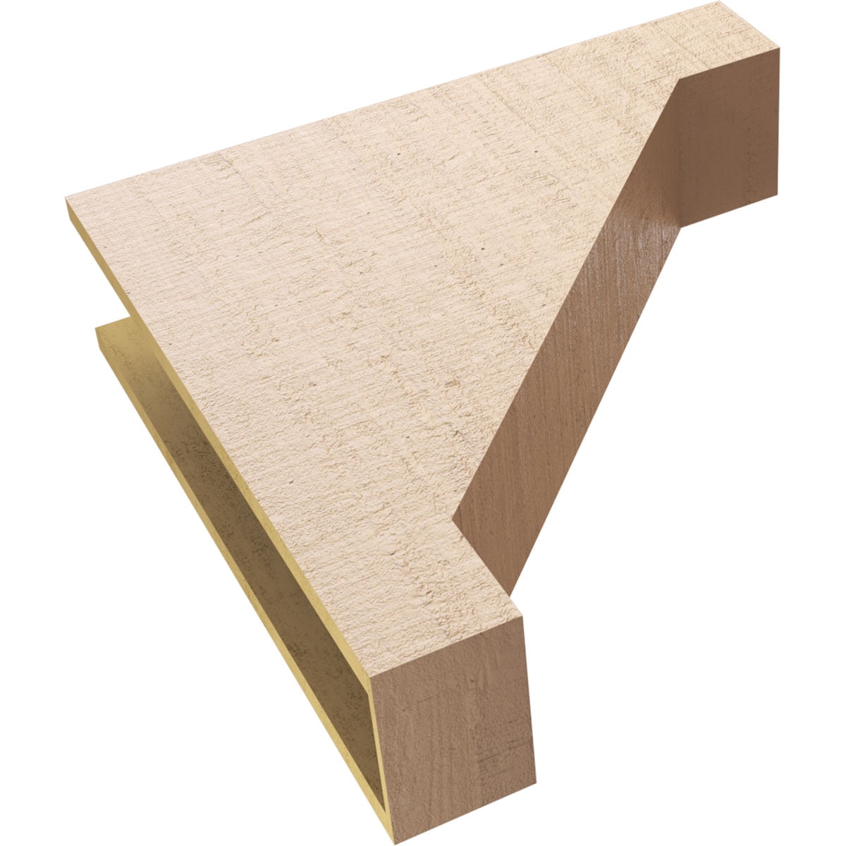 7"W x 28"D x 28"H Thin Burlington Rough Cedar Woodgrain TimberThane Corbel, Primed Tan