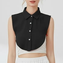 Baqcunre Detachable Collar, Women Solid Ruffle Detachable Blouse with False Collar Half Elastic Waist Shirt Collar, Ties for Men, ,