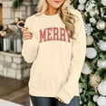 thumbnail image 3 of Women's Christmas Sequined Long Sleeve Shirt Christmas Sweater Patchwork Crew Neck Pullover Top, 3 of 8