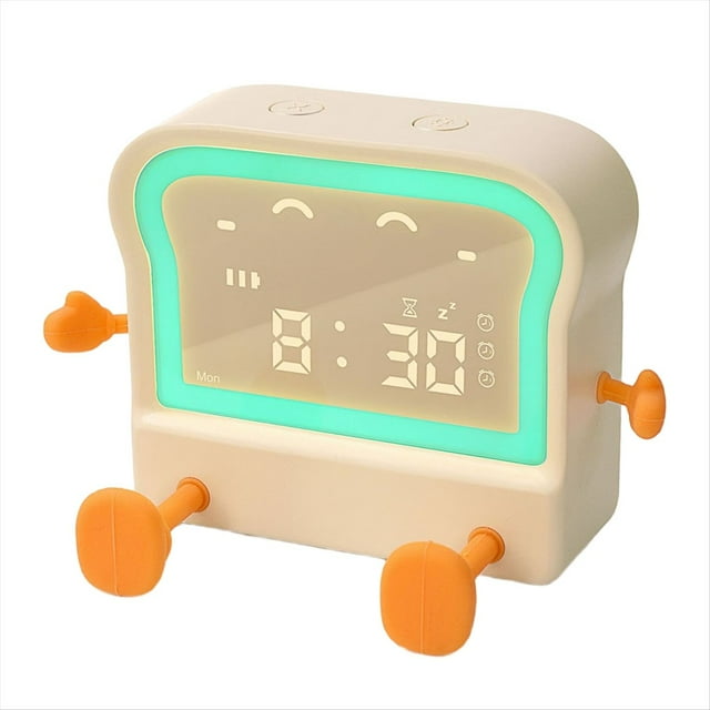Luz de Noche Toast, Despertador Digital, Lámpara de Noche, Temporizador de Cuenta Atrás, Lámpara de Apagado Automático, Reloj Marrón para Dormitorio.