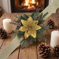 thumbnail image 4 of Qholemyo Red Berry Needle Velvet Curtain Tieback Greenery Wreath Fake Plants Home Decor Christmas Holiday Window Accessory, 4 of 5