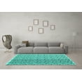 thumbnail image 3 of Ahgly Company Indoor Rectangle Abstract Turquoise Blue Contemporary Area Rugs, 2' x 3', 3 of 4