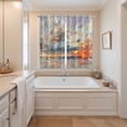 thumbnail image 3 of Grey Orange Coastal Kitchen Curtains 84 Inch Length, Oil Painting Modern Abstract Art Grommet Top Bedroom Living Room Curtains, Light Filtering Cafe Curtain Drapes 2 Panels Set 104''x84'', 3 of 9