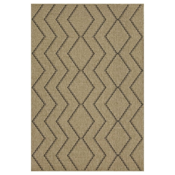 Jute/Black 5 ft. 3 in. x 7 ft. 3 in. Indoor/Outdoor Area Rug