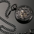 ManChDa Dragon Pocket Watches for Men Mechanical Skeleton Dial Roman