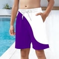 thumbnail image 5 of LIBRCLO Kids Swim Trunks Boys Quick Dry Shorts Boys Swim Trunks Summer Hawaiian Beach Board Shorts Patchwork Color Bathing Suits Size 6-7Years Purple, 5 of 9