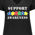 thumbnail image 4 of Inktastic Support Autism Awareness Women's Plus Size V-Neck T-Shirt, 4 of 5