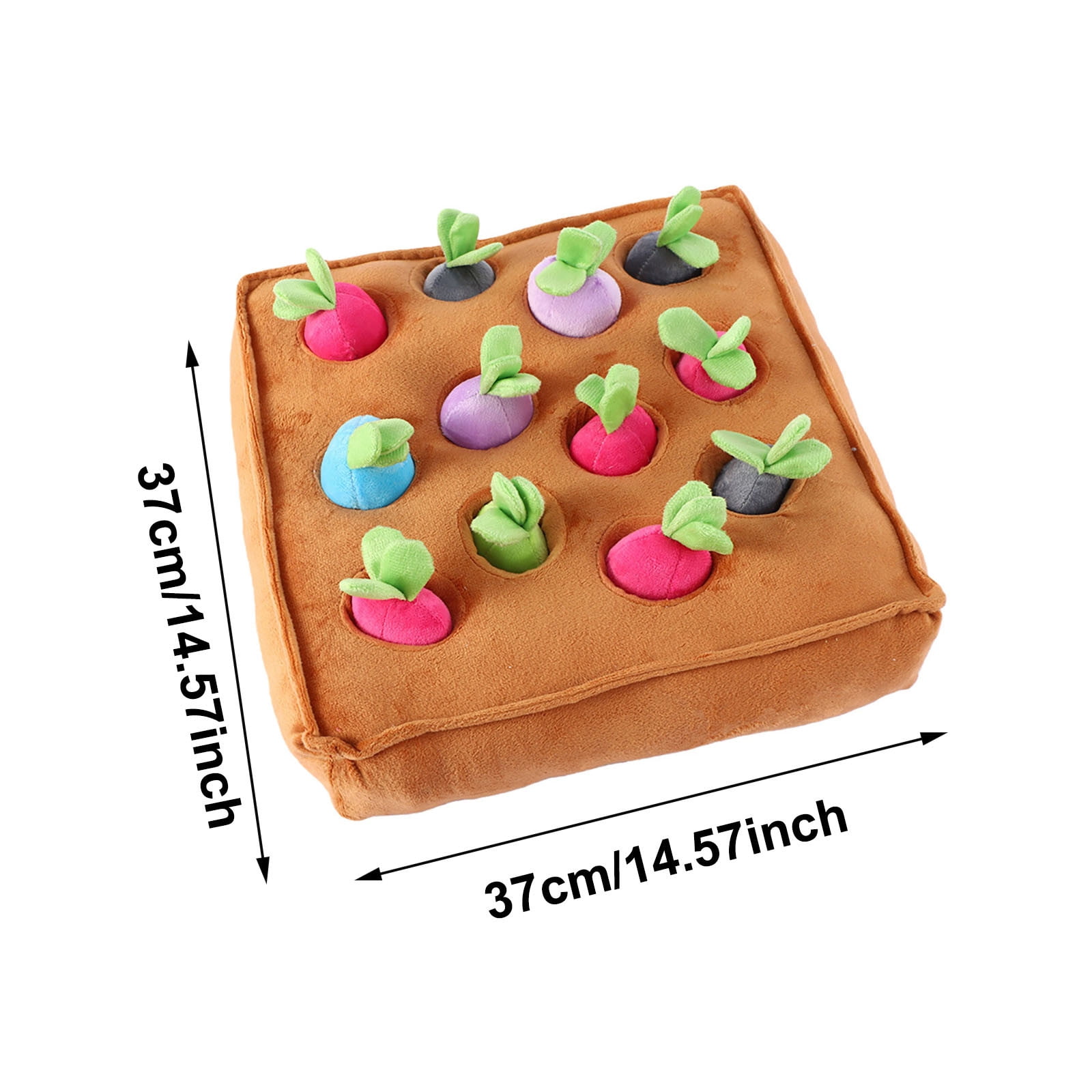 Interactive Dog Puzzle Toy Carrot Pull Pet Toy with Crinkle Sound Plush Vegetable Patch Hide-and-Seek Game for Cats and Dogs