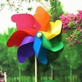 thumbnail image 3 of Kids Pinwheels Rainbow Big 10PCS DIY Wooden Stick Windmill Toy Wind Spinner Toy, 3 of 10
