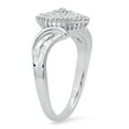 thumbnail image 2 of Dazzlingrock Collection Baguette & Round White Diamond Marquise Shaped Cluster Bypass Engagement Ring for Women (0.11 ctw, Color I-J, Clarity I2-I3) in 925 Sterling Silver, Size 6, 2 of 5
