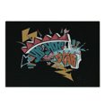 thumbnail image 1 of Hip Hop Cutting Board, Underground Grafitti Style Hip Hop Star Lettering with Arrow and Lightning Motifs, Decorative Tempered Glass Cutting and Serving Board, Small Size, Multicolor, by Ambesonne, 1 of 1