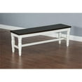 thumbnail image 2 of Pemberly Row Farmhouse 18" Wood Dining Bench in White/Dark Brown, 2 of 3