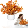 thumbnail image 2 of Artificial Fall Plants in Pot,Fall Small Space Artificial Plants,UV-resistant Warm Faux Potted Plants for Bathroom Shelf Office Desk Home Farmhouse Room Coffee Table Tray Decor, 2 of 6