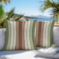 thumbnail image 3 of Throw Pillow Covers 20x20 Inch Set of 2, Sage Green Waterproof Outdoor Pillow Covers, Farmhouse Wood Grain Vintage Brown Striped Decorative Cushion Pillowcases for Couch, Sofa, Bed, Garden, Patio, 3 of 9