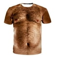 thumbnail image 2 of ICHUANYI Clearance 3D Muscular Man Print Fashion Fitness Round Neck Short Sleeve T-Shirt(Brown, M) Ichuanyi Ichuanyi, 2 of 5