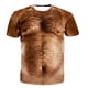 thumbnail image 2 of ICHUANYI Clearance 3D Muscular Man Print Fashion Fitness Round Neck Short Sleeve T-Shirt(Brown, XXL) Ichuanyi Ichuanyi, 2 of 5