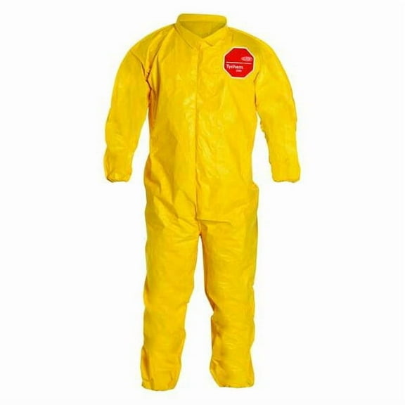 Dupont Coveralls,L,Ylw,Tychem 2000,PK12 QC125BYLLG001200