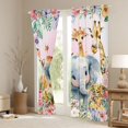 thumbnail image 3 of jejeloiu Zoo Tiger Zebra Black Out Curtains,Wild Lions Elk Curtains Pack of 2 (42x63 Each),Colorful Rustic Flowers Bedroom Curtains For Kids,Breathable Home Decor, 3 of 6