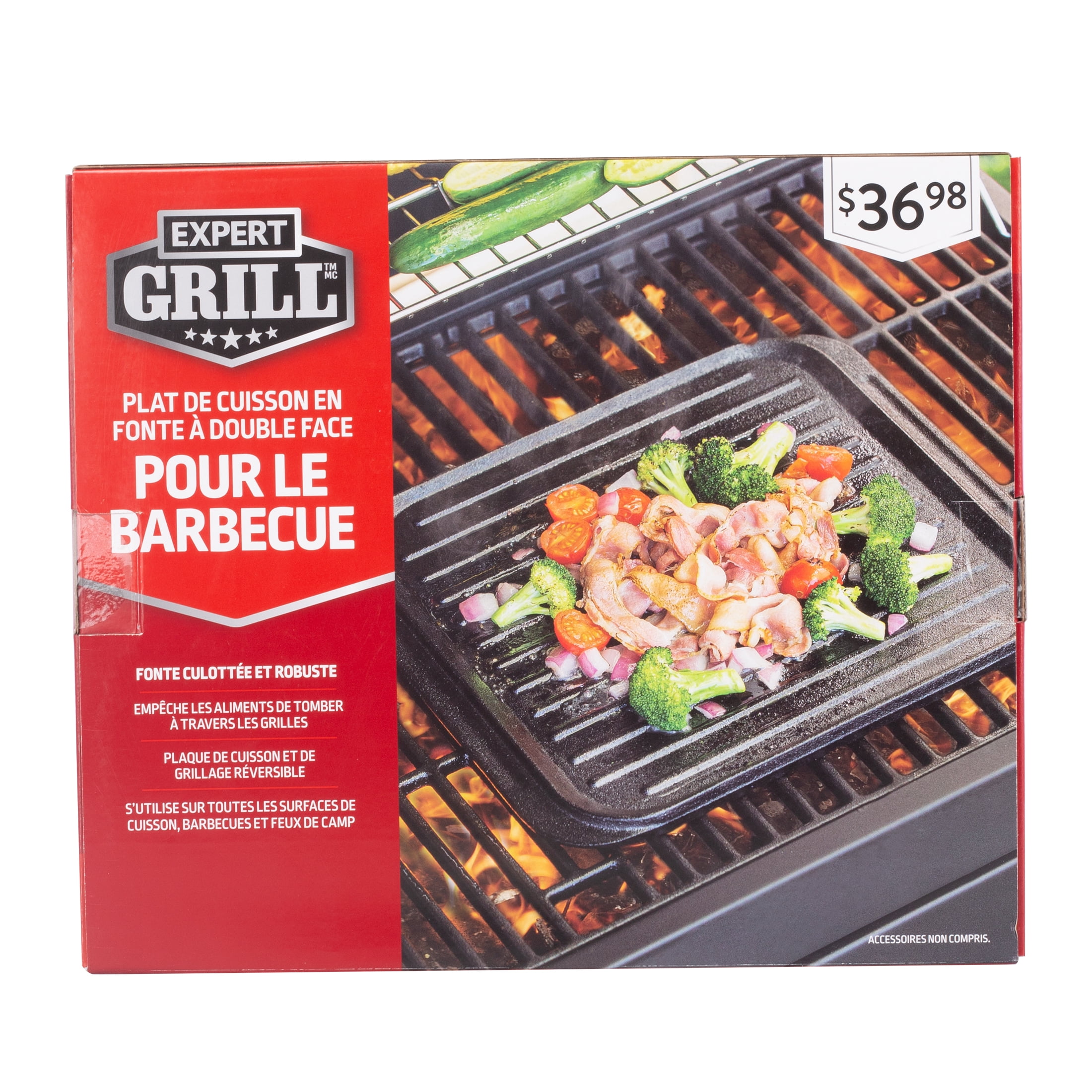 Expert Grill Black Cast Iron Dual-Sided Grill Topper, Handwash