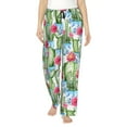 thumbnail image 2 of Kdxio Women's Comfy Stretch Flowers and CactusPrint Drawstring Pajama Pants-Large, 2 of 9
