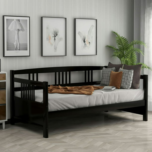 Modern Solid Wood Daybed Wooden, Twin Bed In Living Room