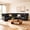 Black, variant on Ellesophas 109" Wide Faux Leather Sectional Sofa, 7-Piece L Shaped Couch with Storage Console and Cup Holders, Modular Sectional for Living Room