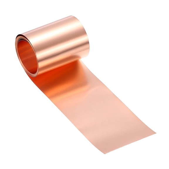 Copper Flashing, 38 Gauge 0.1mm Thickness 99.95% Pure Copper Sheet Roll, 1.8" Width x 6.5ft Metal Foil Plate for Roofing Repair, DIY Project, and Electricity