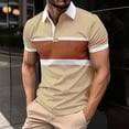 thumbnail image 2 of YDLCAFD Men's Short Sleeve Shirt Summer Casual Patchwork Holiday Shirts Tops, 2 of 7