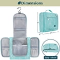 thumbnail image 3 of PAVILIA Toiletry Bag Travel Bag for Women Men, Hanging Cosmetic Organizer, Water Resistant Makeup Bag for Accessories Toiletries, Large Travel Essentials Kit (Teal Chevron), 3 of 8