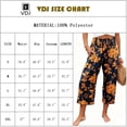 thumbnail image 3 of VDJ Flowy Pants for Women High Waist Loose Casual Pazazzo Capris Summer Fall Wide Leg Lounge Pants Floral Pull On Trousers Size M, 3 of 11