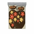 thumbnail image 2 of Modern Bedding Set with Sheet & Covers, Vector Design of a Wooden Like Apple with Floral Details Art, Printed Bedroom Decor 2 Shams, 4 Sizes, Dark Brown Marigold, by Ambesonne, 2 of 3