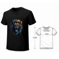 thumbnail image 4 of Lion T-shirt Lion Unisex T-shirt Unisex tees Casual Cotton Colorful Printing, 4 of 5