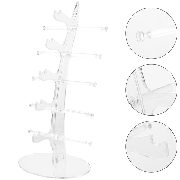 Tineasur Transparent Acrylic Glasses Display Stand Riser Multipurpose Organizer for Sunglasses Optical Glasses Storage