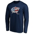 thumbnail image 2 of Men's Navy Columbus Blue Jackets Banner Wave Logo Long Sleeve T-Shirt, 2 of 3